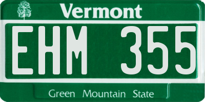 VT license plate EHM355
