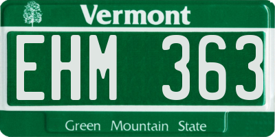 VT license plate EHM363