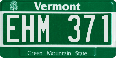 VT license plate EHM371