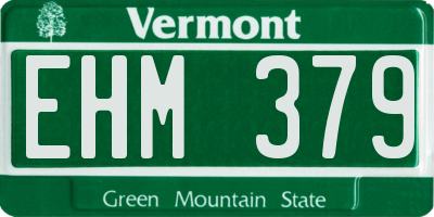 VT license plate EHM379