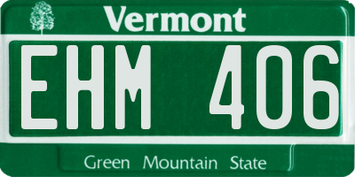 VT license plate EHM406
