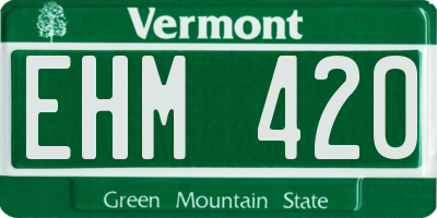 VT license plate EHM420