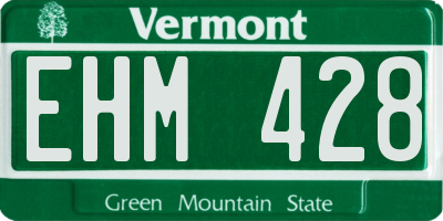 VT license plate EHM428