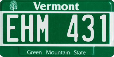 VT license plate EHM431