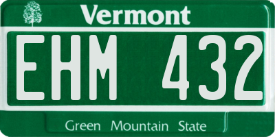 VT license plate EHM432