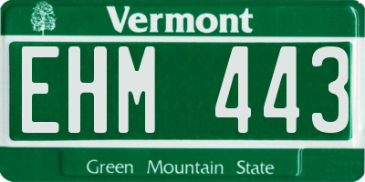 VT license plate EHM443