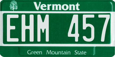 VT license plate EHM457