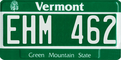 VT license plate EHM462