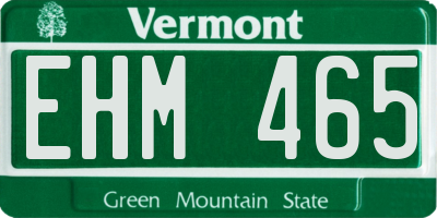 VT license plate EHM465