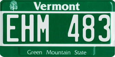 VT license plate EHM483