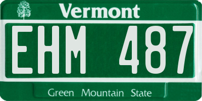 VT license plate EHM487