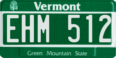 VT license plate EHM512