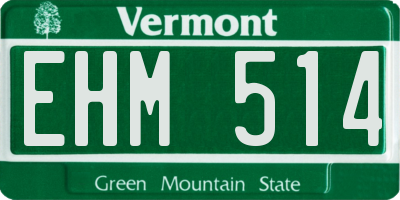 VT license plate EHM514