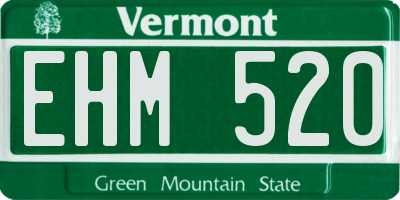 VT license plate EHM520