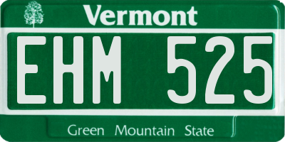 VT license plate EHM525