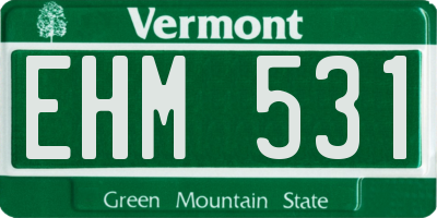 VT license plate EHM531