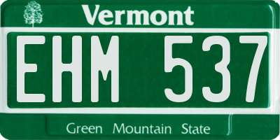 VT license plate EHM537