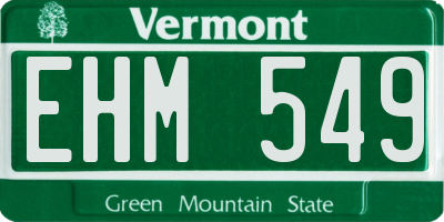 VT license plate EHM549