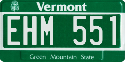 VT license plate EHM551