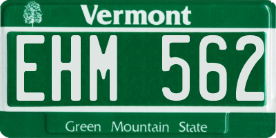 VT license plate EHM562