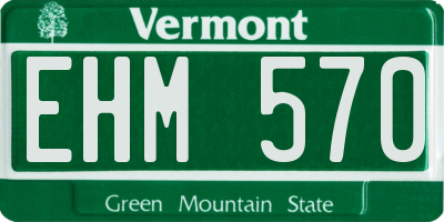 VT license plate EHM570