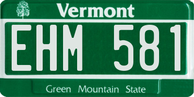 VT license plate EHM581