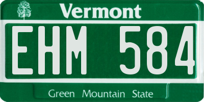 VT license plate EHM584