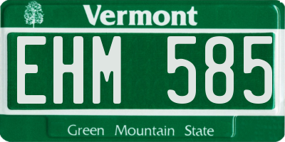 VT license plate EHM585
