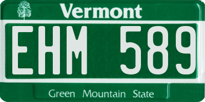 VT license plate EHM589