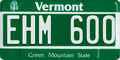 VT license plate EHM600