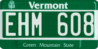 VT license plate EHM608