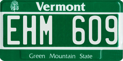 VT license plate EHM609