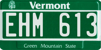 VT license plate EHM613