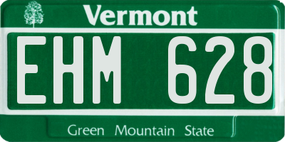 VT license plate EHM628
