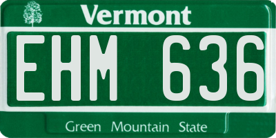VT license plate EHM636