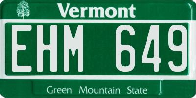VT license plate EHM649