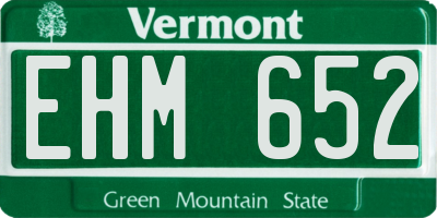 VT license plate EHM652