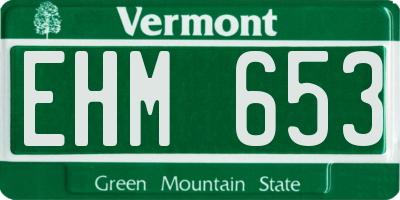 VT license plate EHM653