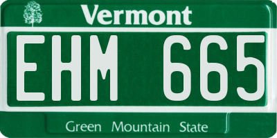 VT license plate EHM665