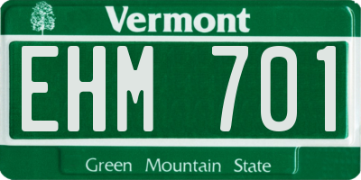 VT license plate EHM701