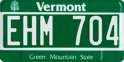 VT license plate EHM704