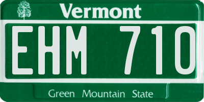 VT license plate EHM710