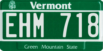 VT license plate EHM718