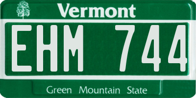 VT license plate EHM744