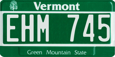 VT license plate EHM745