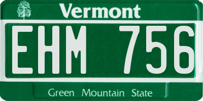 VT license plate EHM756
