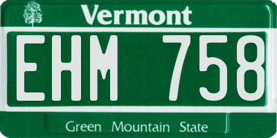 VT license plate EHM758
