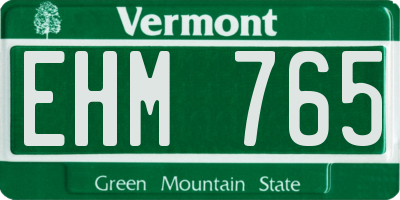 VT license plate EHM765