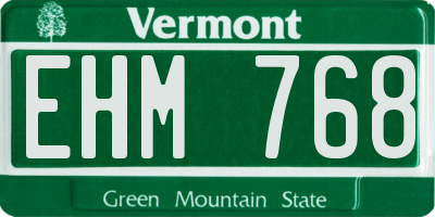 VT license plate EHM768