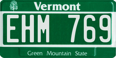 VT license plate EHM769